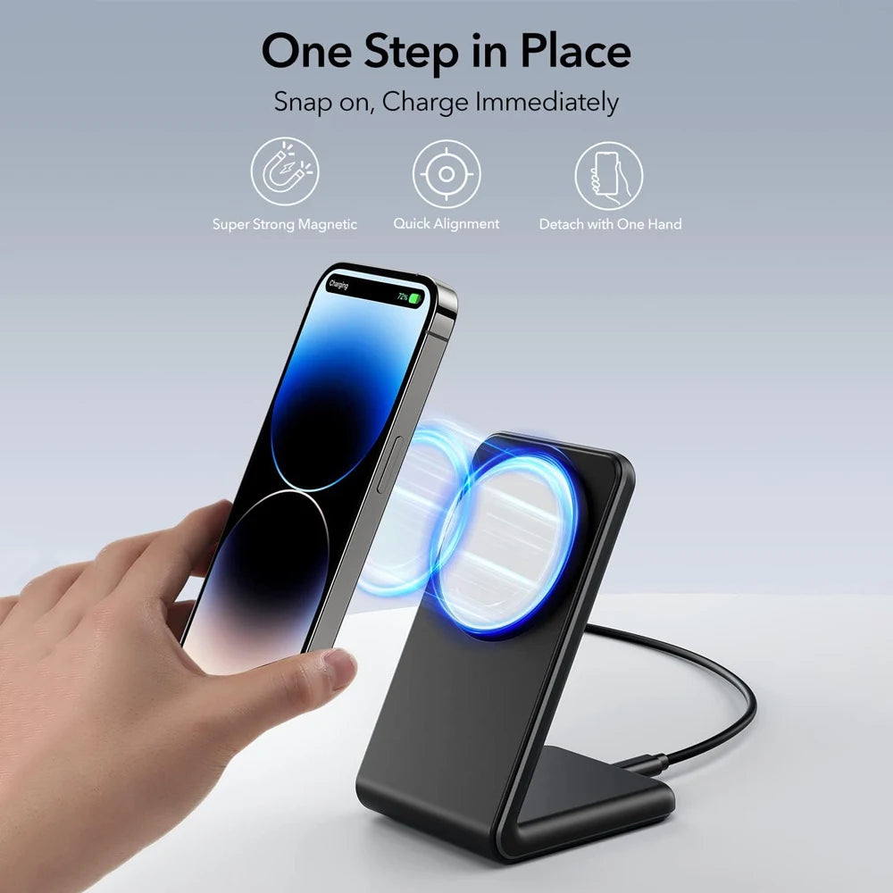 15W Fast Charging Magnetic Wireless Charger for MagSafe Dock Stand, for iPhone