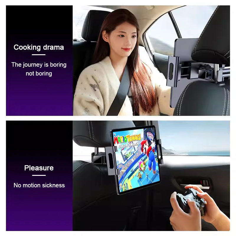 Telescopic Anti Shake Auto Table Holder Smartphone Mount Upgraded Car Headrest Phone Holder, Compatible with 4-12.9 Inch