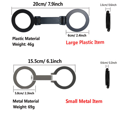 Universal Folding Car Holder Magnetic, Double Sided Magnetic Phone Ring Holder for Magsafe, Phone Accessories Support