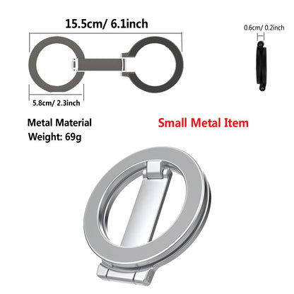 Universal Folding Car Holder Magnetic, Double Sided Magnetic Phone Ring Holder for Magsafe, Phone Accessories Support