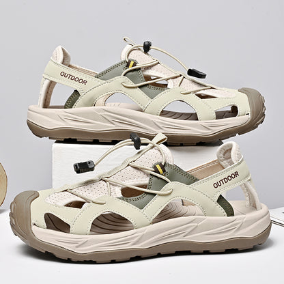 Breathable Casual Summer Mens Outdoor Sandals, Soft Platform Non-Slip Wear-resistant Chunky Beach Sandals