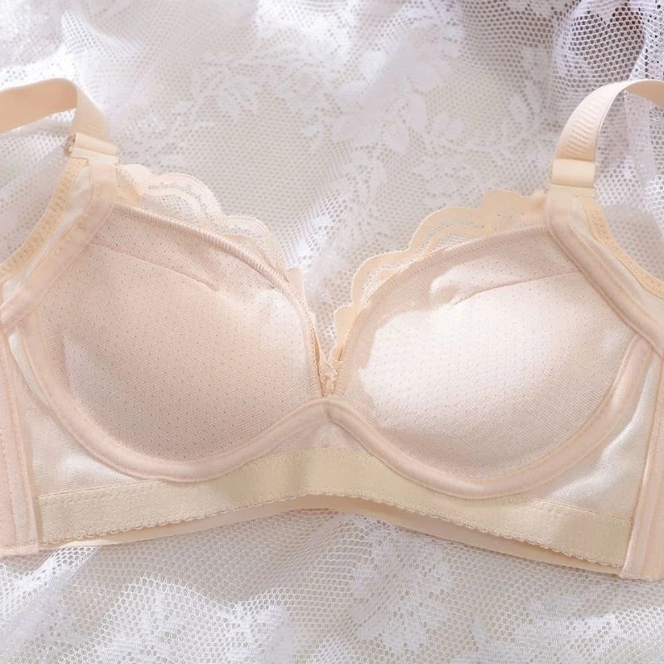 Thickened Gathered Bra For Small Chest No Steel Ring Extra Thick Pads Closed Breast Sexy Underwear 1