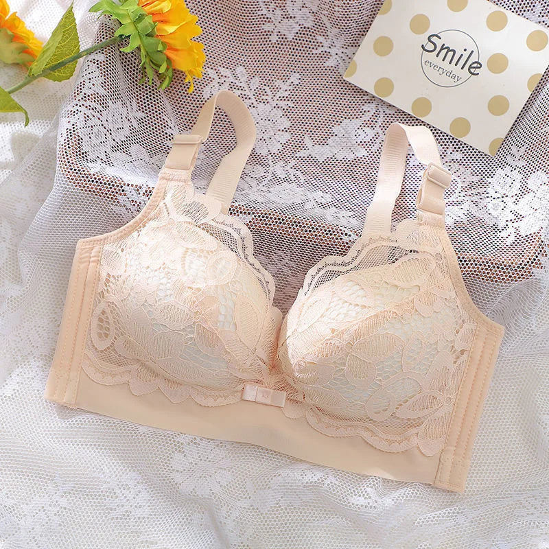 Thickened Gathered Bra For Small Chest No Steel Ring Extra Thick Pads Closed Breast Sexy Underwear 2