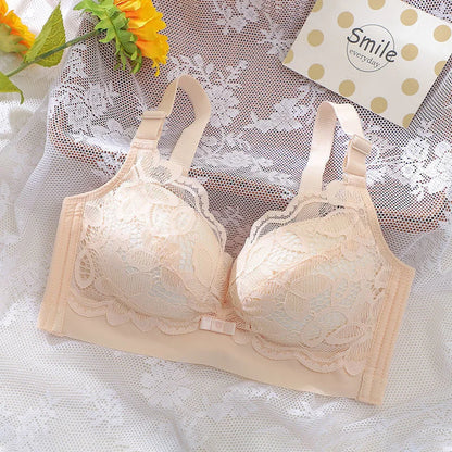 Thickened Gathered Bra For Small Chest No Steel Ring Extra Thick Pads Closed Breast Sexy Underwear 2