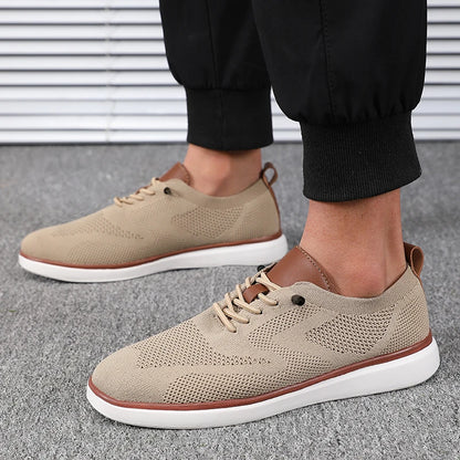 Mens Knitted Walking Shoes, Lightweight Comfortable Fit Sneakers, All Day Support Casual Hiking Shoes for Everyday Wear