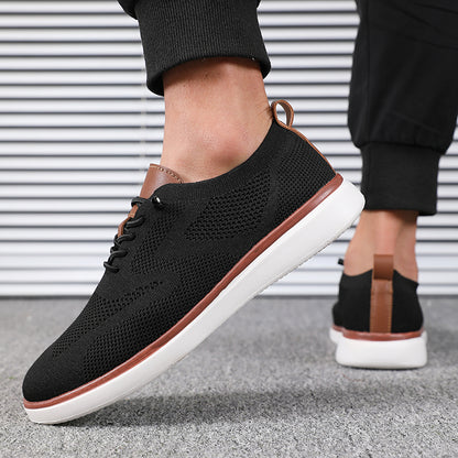 Mens Knitted Walking Shoes, Lightweight Comfortable Fit Sneakers, All Day Support Casual Hiking Shoes for Everyday Wear