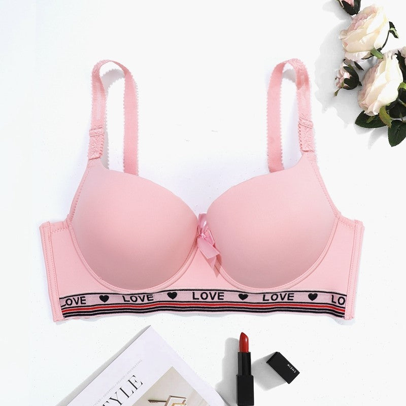 Beauwear Women Seamless Push Up Bra, with Four Row Hook, Alphabet Decor, Steel Support, for Sports and Leisure