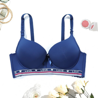 Beauwear Women Seamless Push Up Bra, with Four Row Hook, Alphabet Decor, Steel Support, for Sports and Leisure