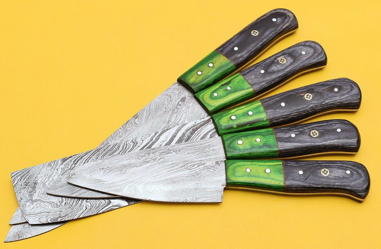 Premium Damascus Kitchen Knife Set  Hand Forged With Pakka Wood Grip 2