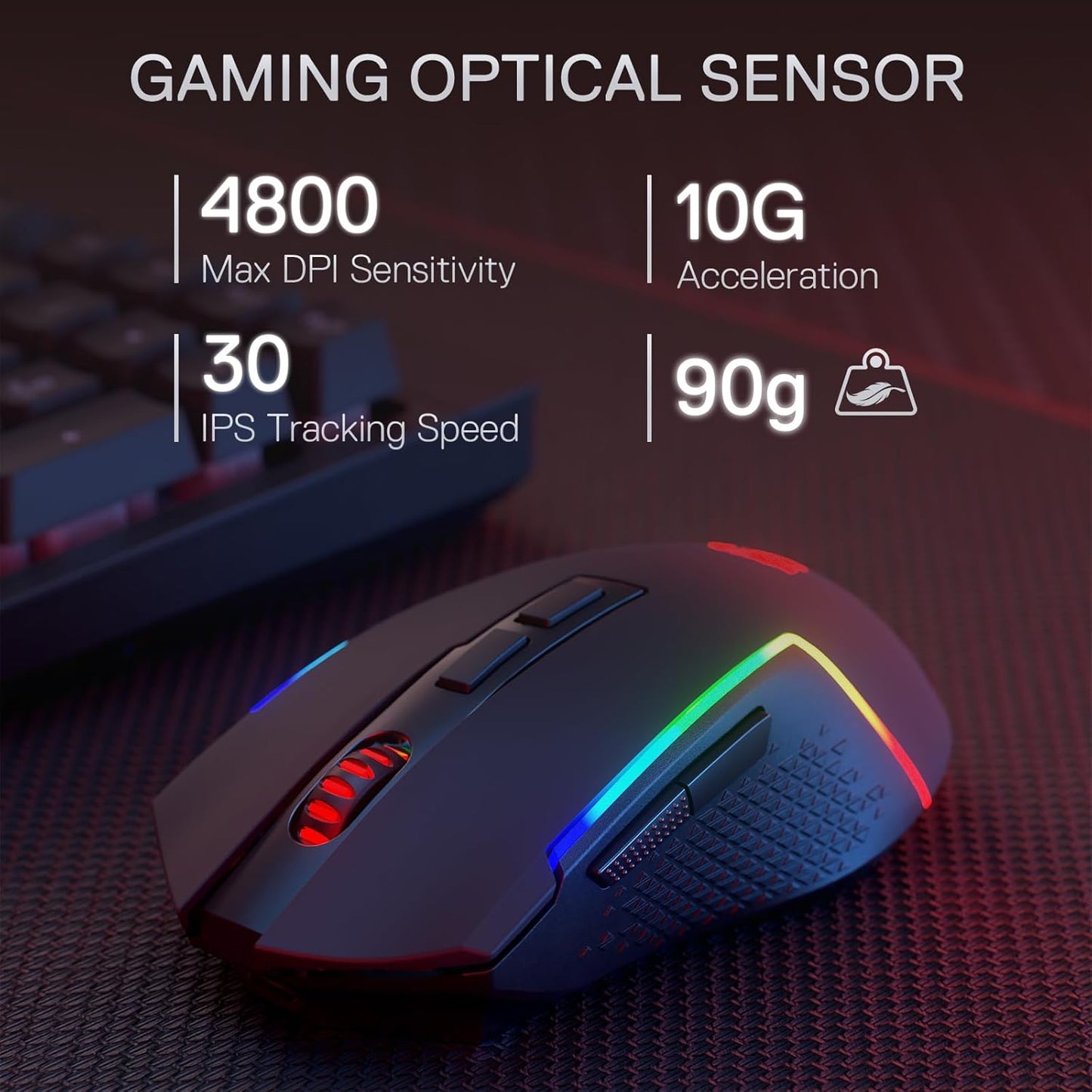 98 Keys K515 PRO Wireless RGB Membrane Keyboard & Mouse Combo, Redragon S142 Wireless Gaming