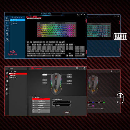 98 Keys K515 PRO Wireless RGB Membrane Keyboard & Mouse Combo, Redragon S142 Wireless Gaming