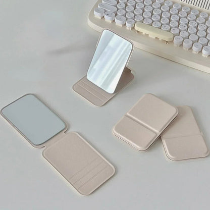 Foldable PU Leather Desktop Makeup Mirror Compact Portable 9