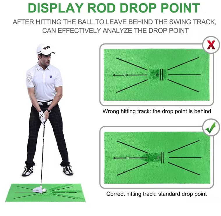 Golf Swing Training Mat Practice Pad For Swing Path And Ball Strike Detection 1