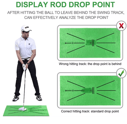 Golf Swing Training Mat Practice Pad For Swing Path And Ball Strike Detection 1