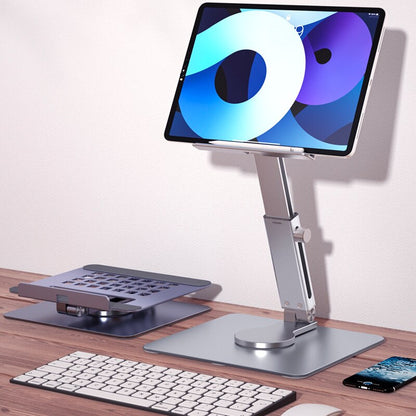 Adjustable Desk Holder Mount Riser, Aluminum Tablet Stand, 360 Rotating Folding for iPad Pro Air 4 Mini 12.9 Xiaomi Tab