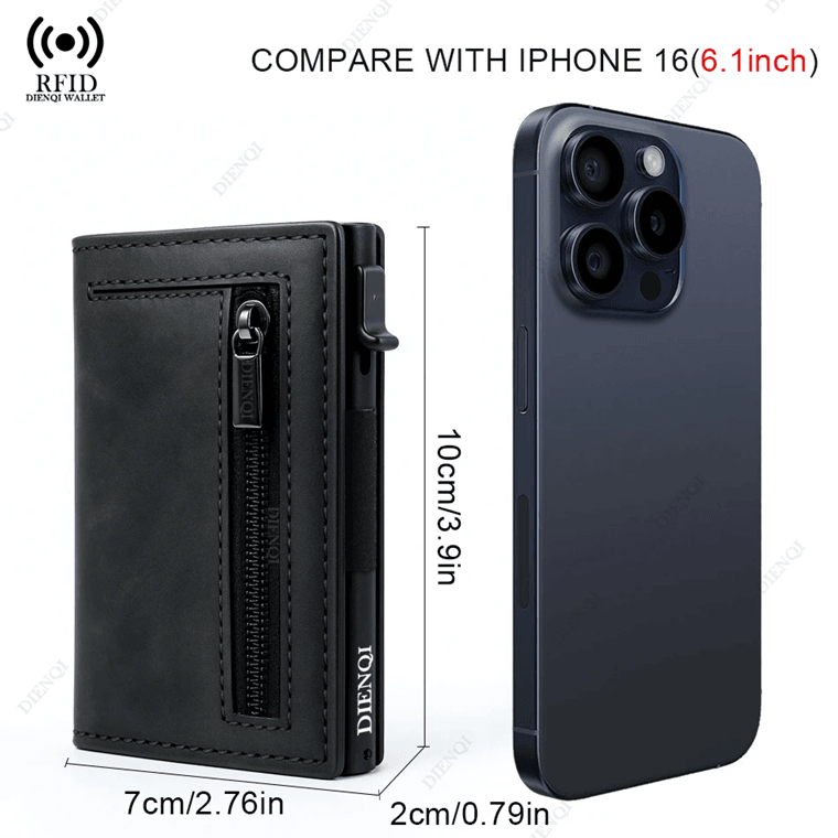 RFID Blocking Slim Wallet For Men With Leather And Aluminum Card Holder 1