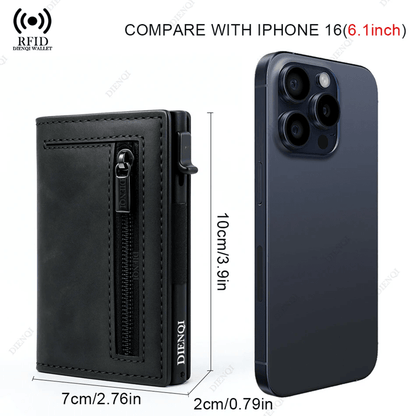 RFID Blocking Slim Wallet For Men With Leather And Aluminum Card Holder 1