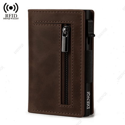 RFID Blocking Slim Wallet For Men With Leather And Aluminum Card Holder 2