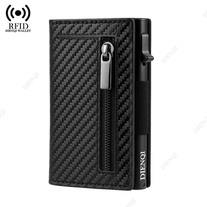 RFID Blocking Slim Wallet For Men With Leather And Aluminum Card Holder 3