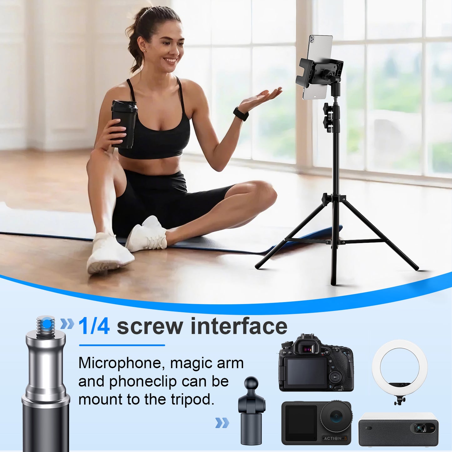 Adjustable Tripod Floor Tablet Stand Holder Mount For IPad Pro 129 Air Mini Xiaomi 413 Inch Lazy Ho 5