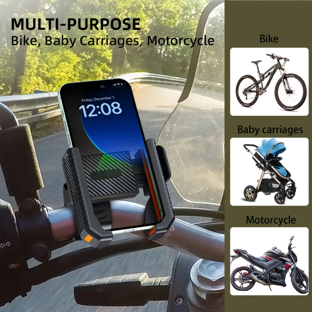 Bicycle Motorcycle Handlebar Mobile Phone Mount Clip GPS Bike Phone Holder Stand Support Shockproof 2