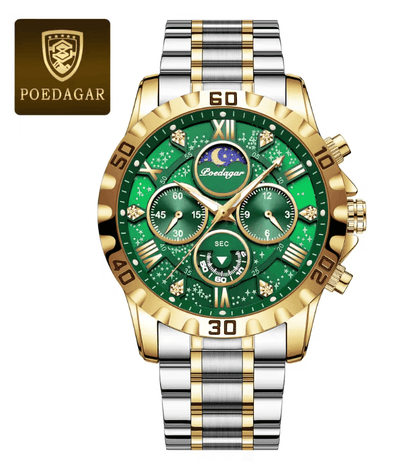 Luxury Stainless Steel Chronograph Watch For Men Waterproof Quartz Design 9