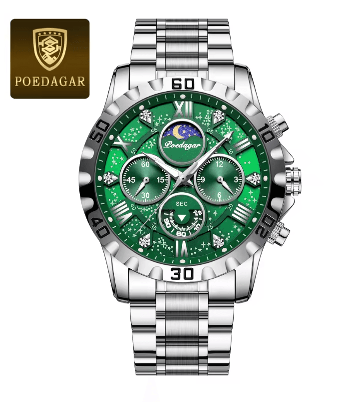 Luxury Stainless Steel Chronograph Watch For Men Waterproof Quartz Design 7