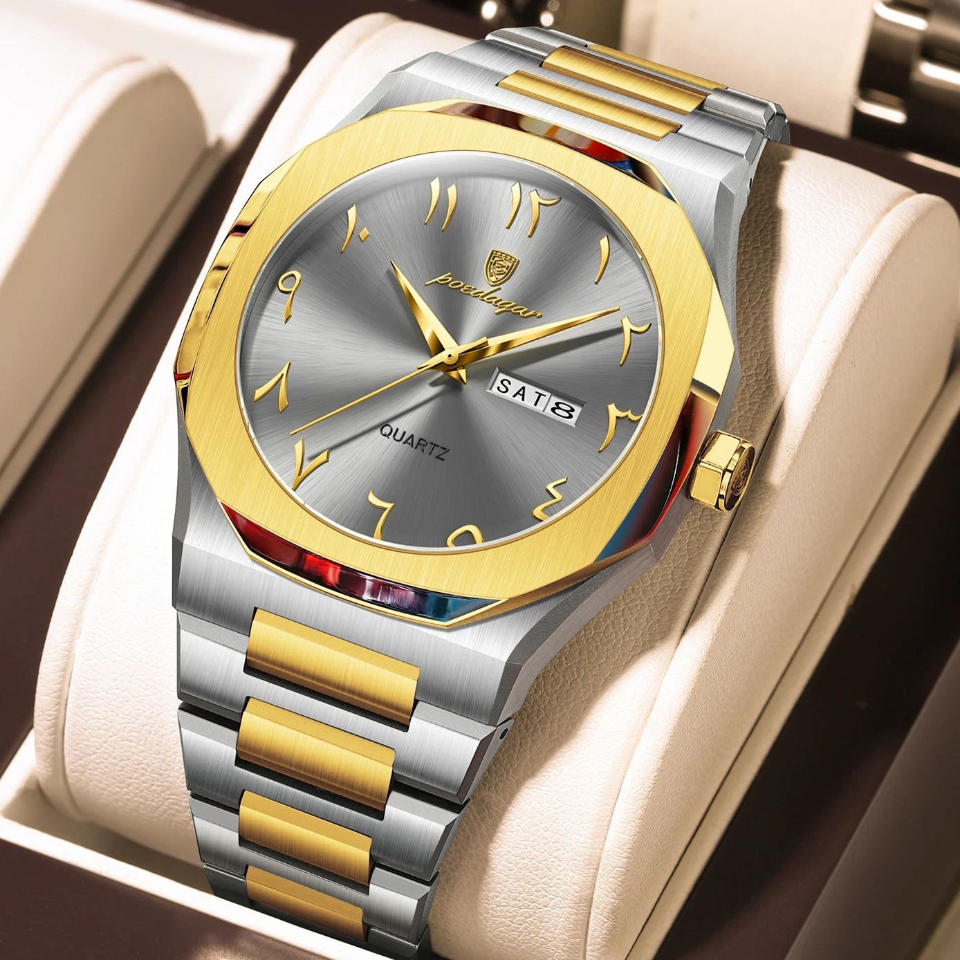 Mens Military Style Watch With Weekday Calendar And Waterproof Design 11