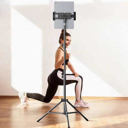 Foldable Portable Universal Mount, Adjustable Tripod Tablet Floor Stand, 360° Rotating Holder for 4-14 Inch Tablets