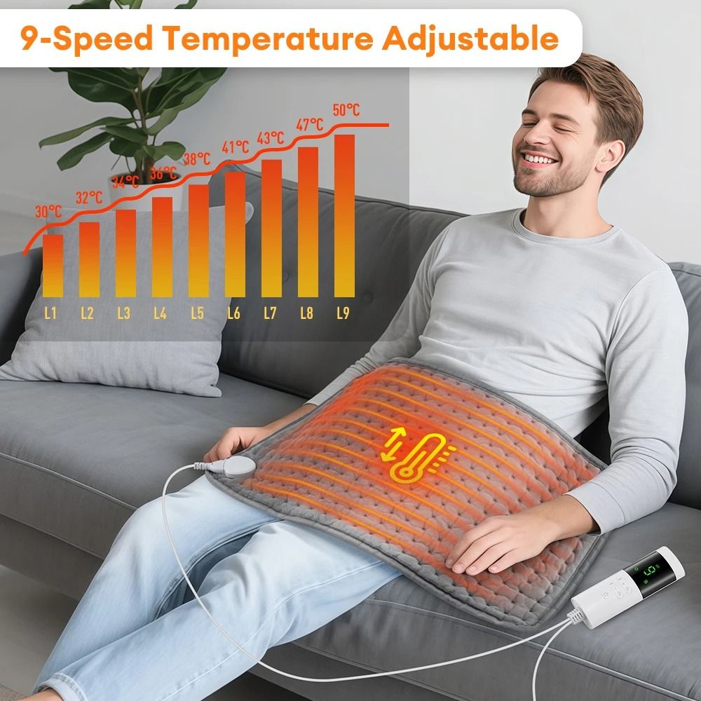 Electric Microplush Heating Therapy Pad for Back Waist & Abdomen
