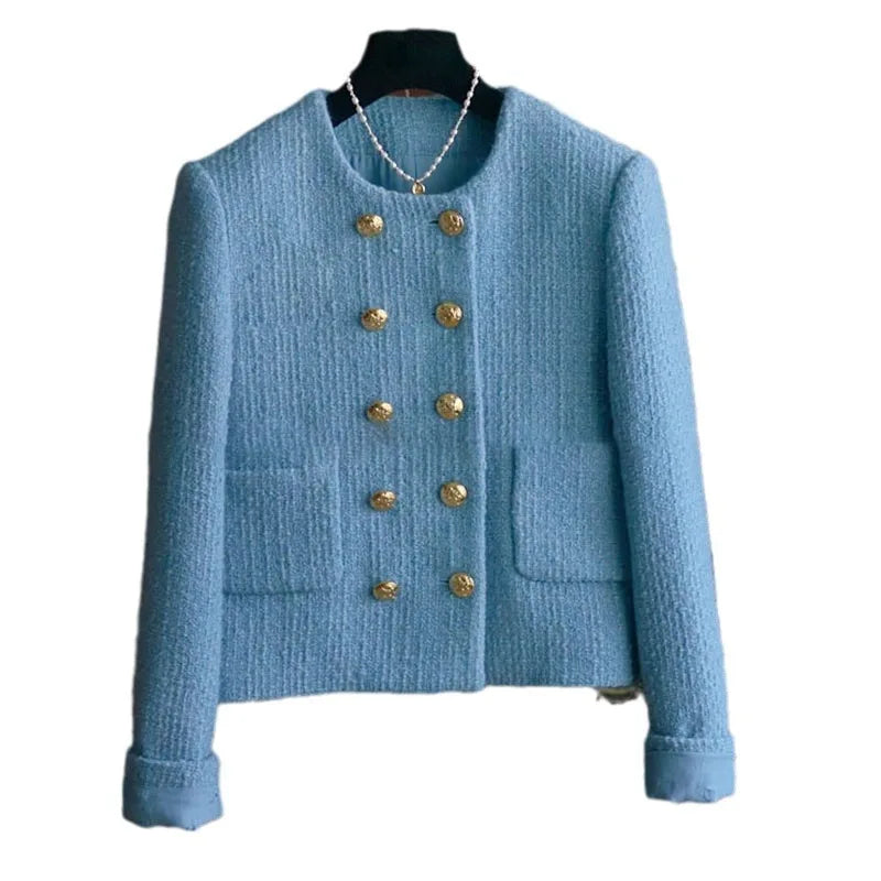 European Vintage Fashion Jacket, Women's Slimming Tweed Style, Early Autumn Socialite Short Jacket