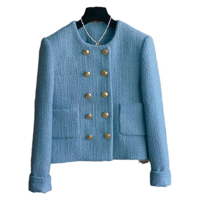 European Vintage Fashion Jacket, Women's Slimming Tweed Style, Early Autumn Socialite Short Jacket