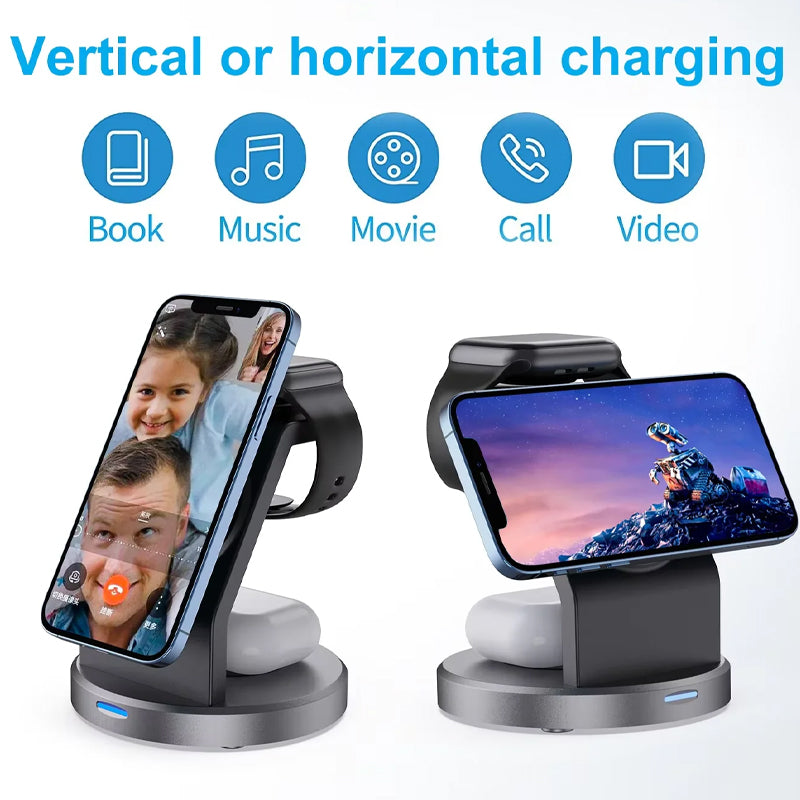 MagSafe Fast Charging Station 3 In 1 Magnetic Wireless Charger Stand IWatch AirPods Dock 2