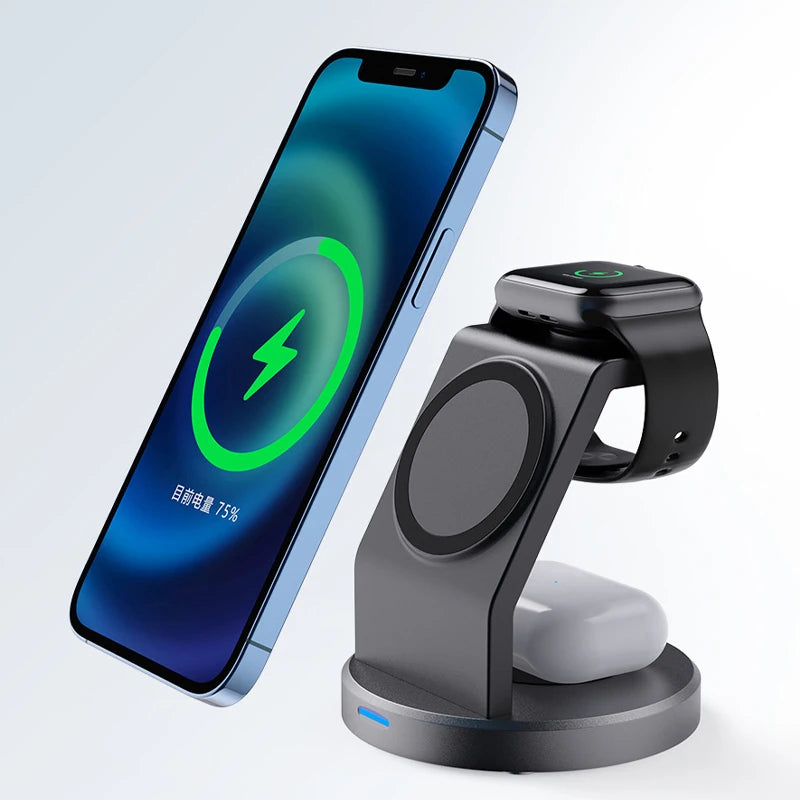 MagSafe Fast Charging Station 3 In 1 Magnetic Wireless Charger Stand IWatch AirPods Dock 5