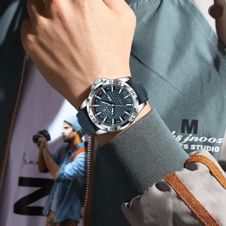 Luxury Leather Quartz Watch For Men Waterproof Luminous Sport Design 2