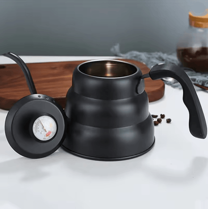 Stainless Steel Pour Over Coffee Pot With Thermometer And Long Neck Design 1