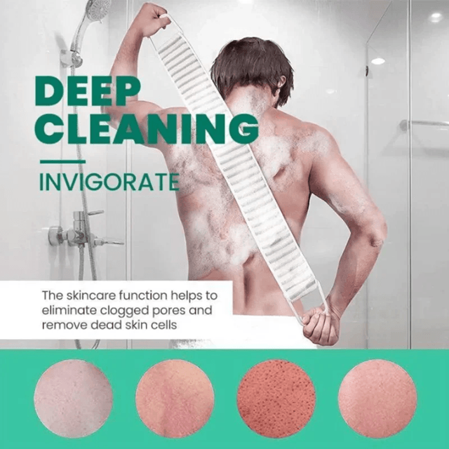 Exfoliating Back Scrubber For Shower Deep Clean Body Washcloth With Handles 1