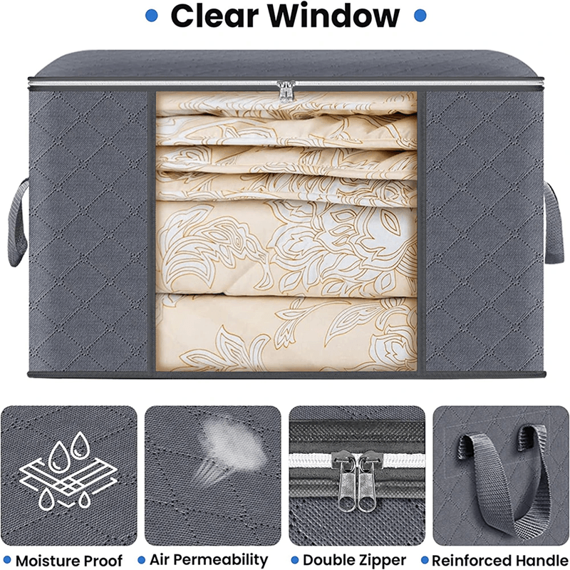 Large Capacity Clothes Storage Bag Foldable Blanket Organizer For Bedroom And Closet 2