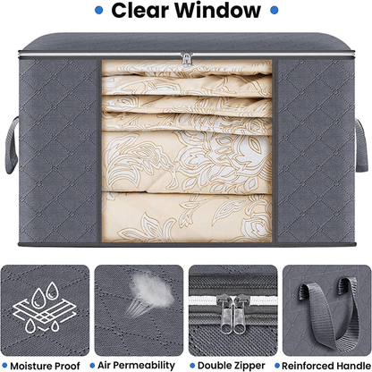 Large Capacity Clothes Storage Bag Foldable Blanket Organizer For Bedroom And Closet 2