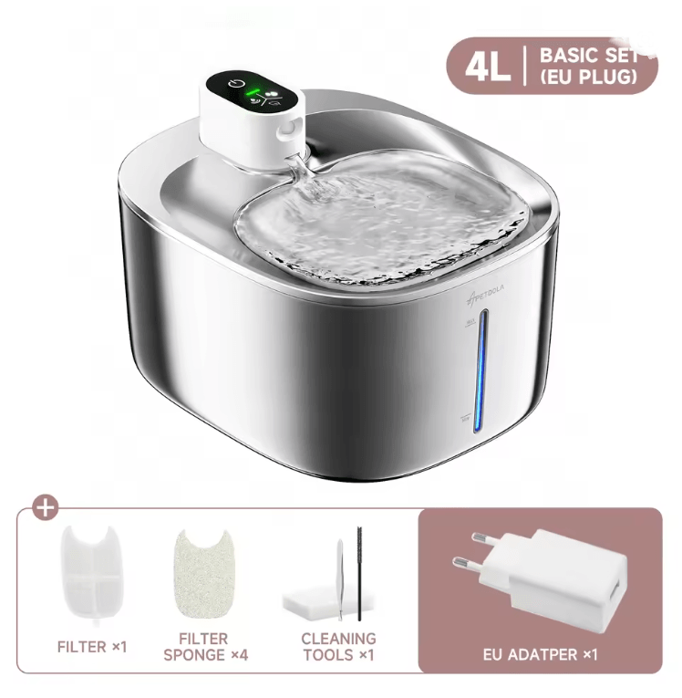 Wireless Cat Water Fountain 4L Automatic Pet Drinking Dispenser With Sensor 4