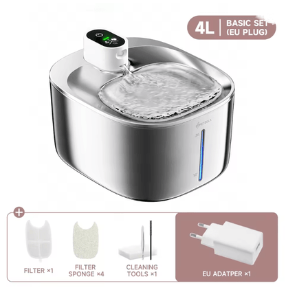 Wireless Cat Water Fountain 4L Automatic Pet Drinking Dispenser With Sensor 4