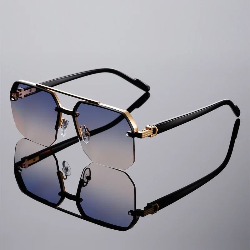 Oversized Semi Rimless Sunglasses With Gradient Lenses 10