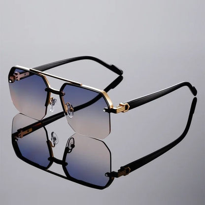 Oversized Semi Rimless Sunglasses With Gradient Lenses 10