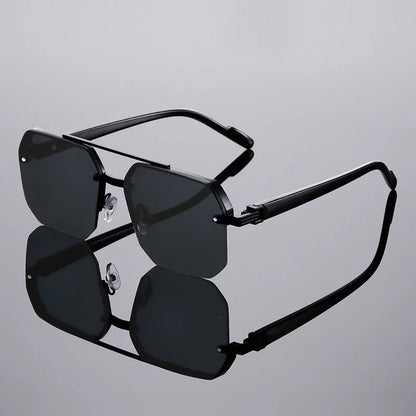 Oversized Semi Rimless Sunglasses With Gradient Lenses 6