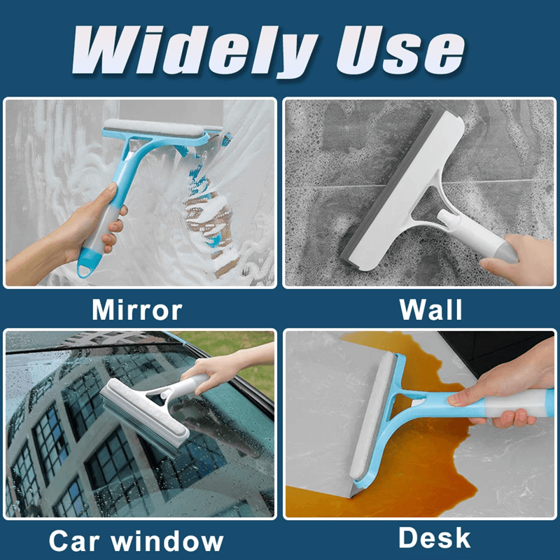 3 In 1 Window Cleaning Squeegee With Spray Bottle And Microfiber Scrubber 1
