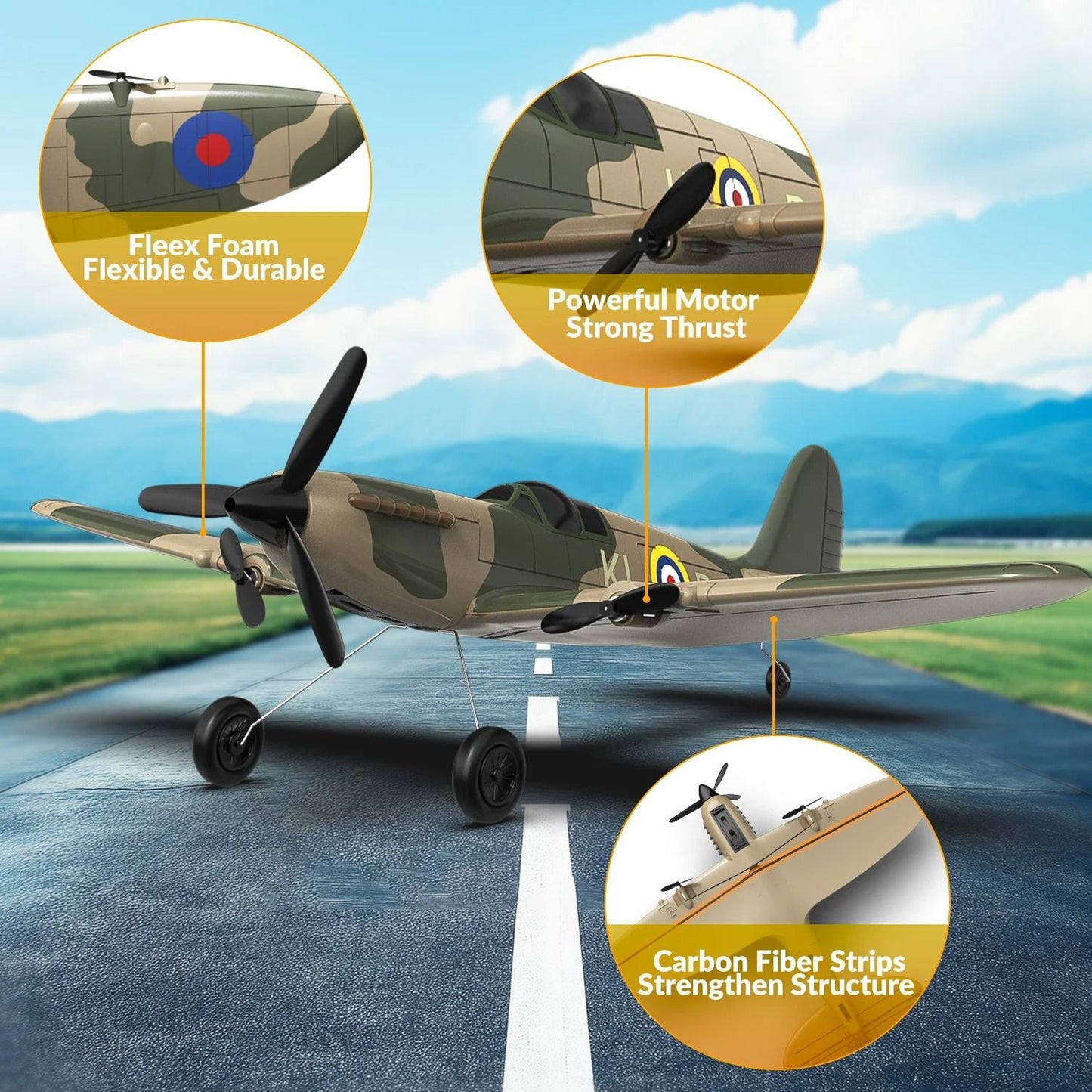 24G 3 Channel RC Airplane With Gyro Stabilizer And Foam Fixed Wing 1