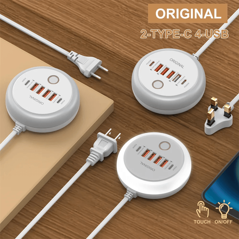50W USB Charger Multi Port Power Strip With Fast Charging Adapter 3