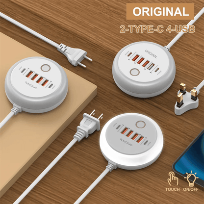 50W USB Charger Multi Port Power Strip With Fast Charging Adapter 3