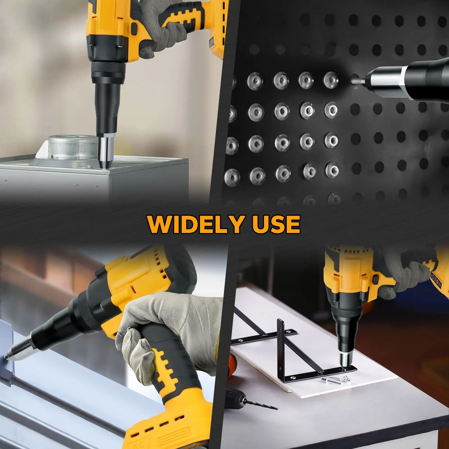 Brushless Electric Rivet Gun With LED Light 2448mm Battery Not Included 5