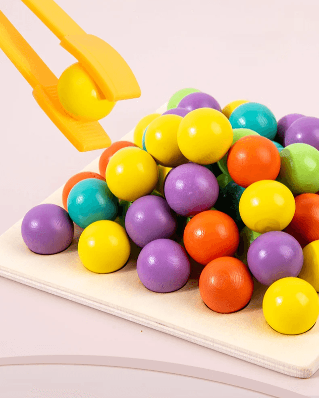 Montessori Wooden Bead Sorting Toy With Clip For Fine Motor Skill Development 1